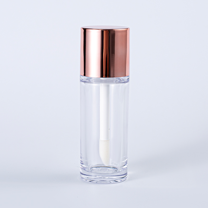  Tubo brillante de labio de oro rosa – Tubo transparente y tapa metálica