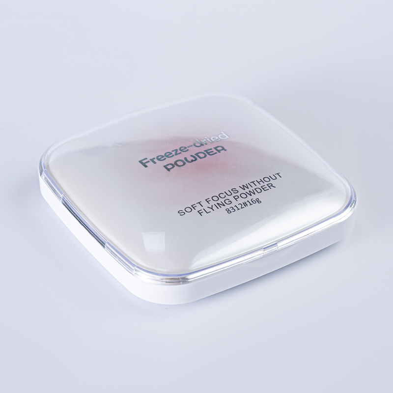 Estuche compacto para pólvora con cojín cuadrado transparente