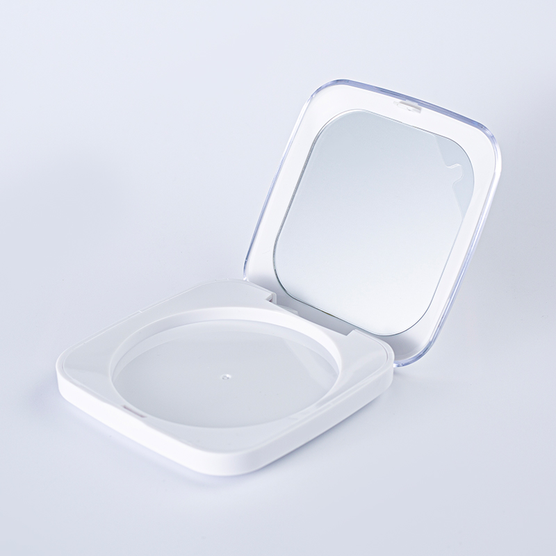 Estuche compacto para pólvora con cojín cuadrado transparente