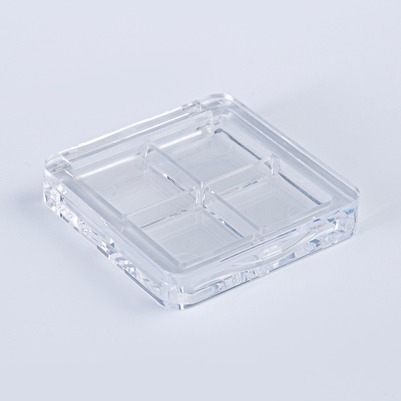 Paleta de sombras de ojos transparente de 4 paneles - Cuadrado transparente compacto