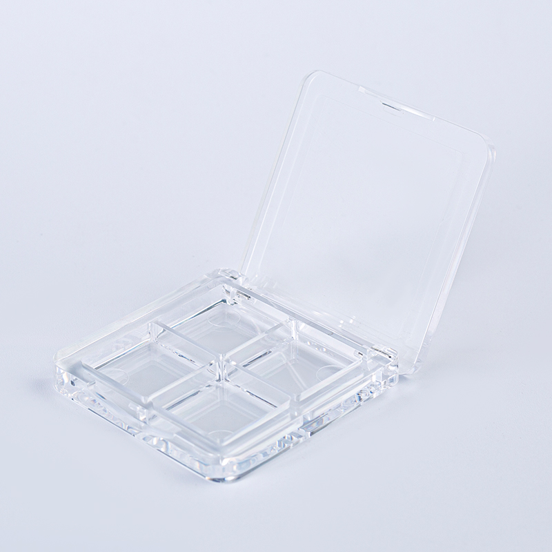 Paleta de sombras de ojos transparente de 4 paneles - Cuadrado transparente compacto