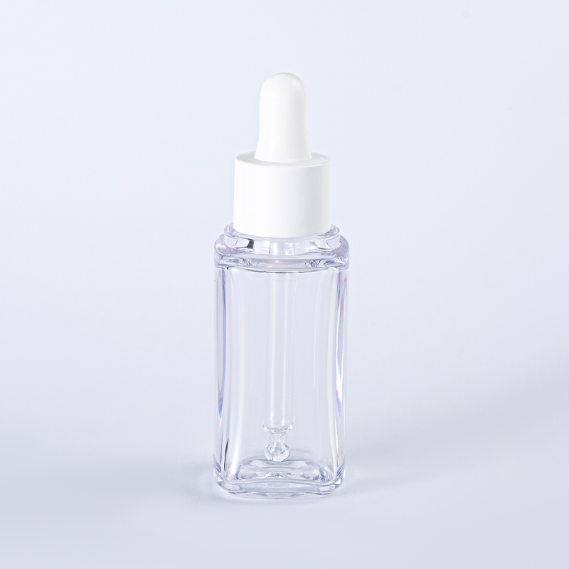 Botella de aceite esencial de vidrio cuadrado puro