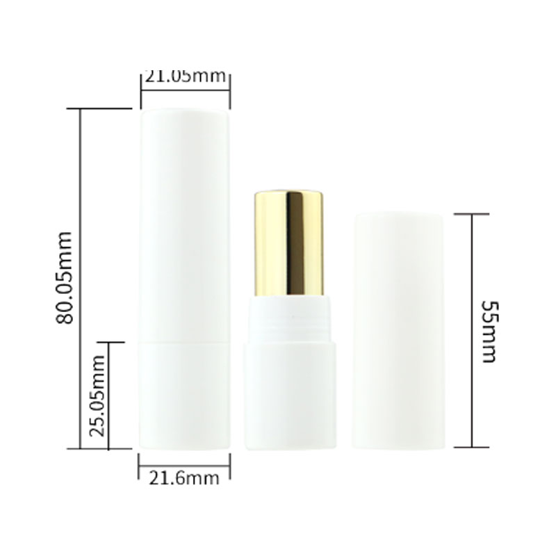 Tubo de lápiz labial mate totalmente blanco