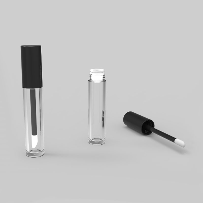 Contenedor transparente redondo vacío para brillo de labios